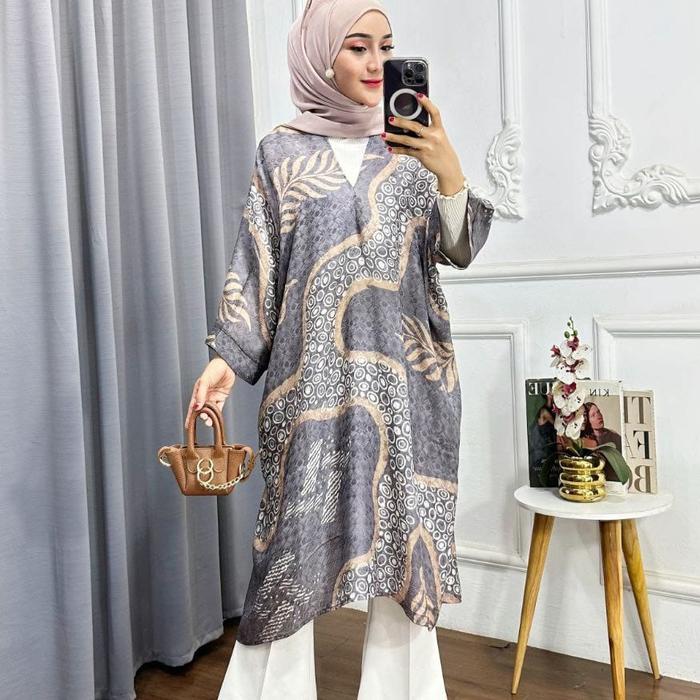 Tunik Batik Halus Viscose Semi Sutra Muslim Wanita