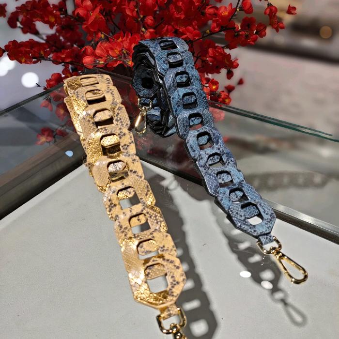 Donini Strap Kode A866 tali panjang tas wanita material kulit sapi print phyton