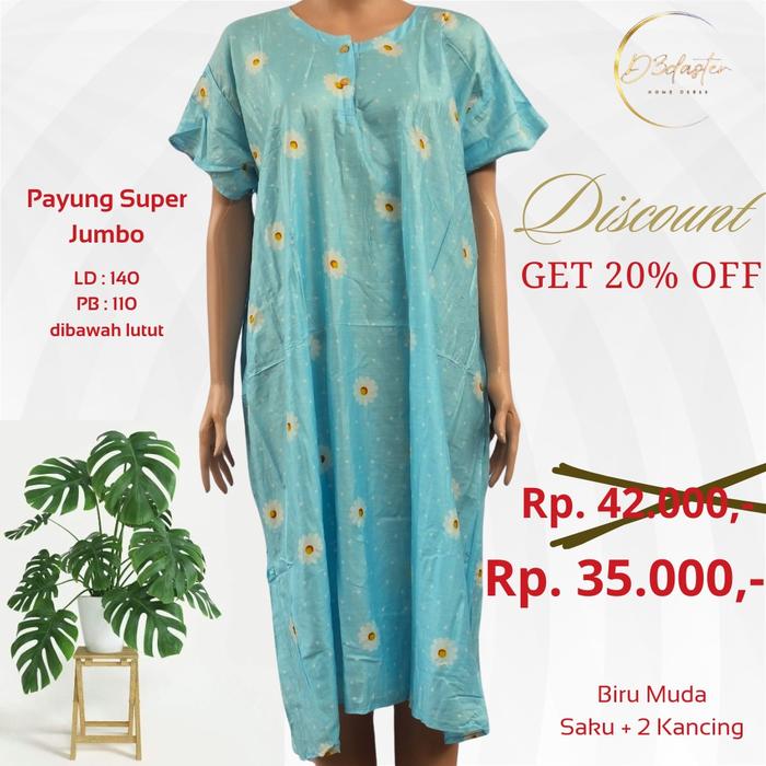 D3daster Daster Payung Super Jumbo motif bunga  bahan rayon nomor 1 adem tidak panas tidak luntur 2 