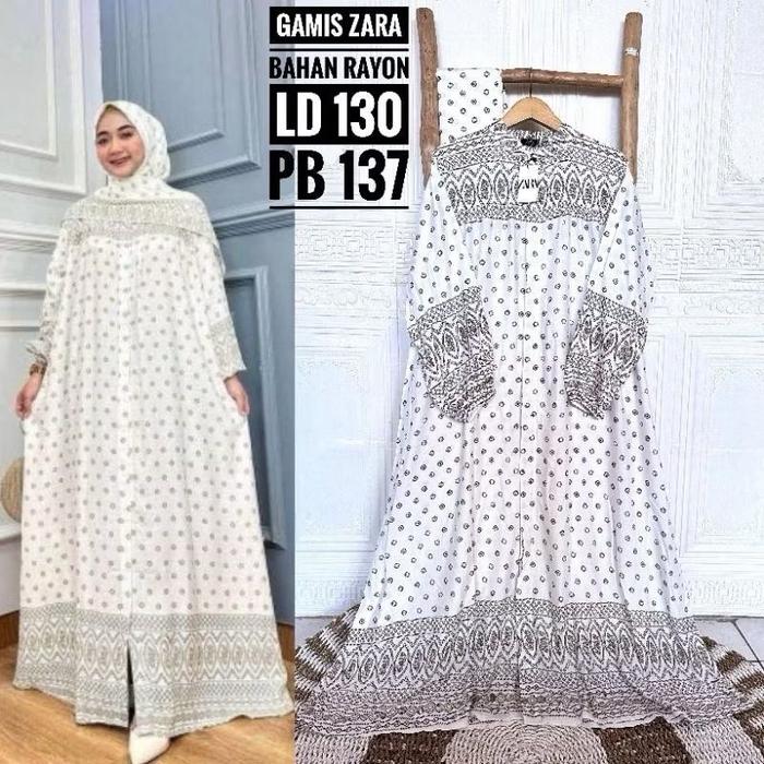 Gamis set hijab rayon model mewah By jevani