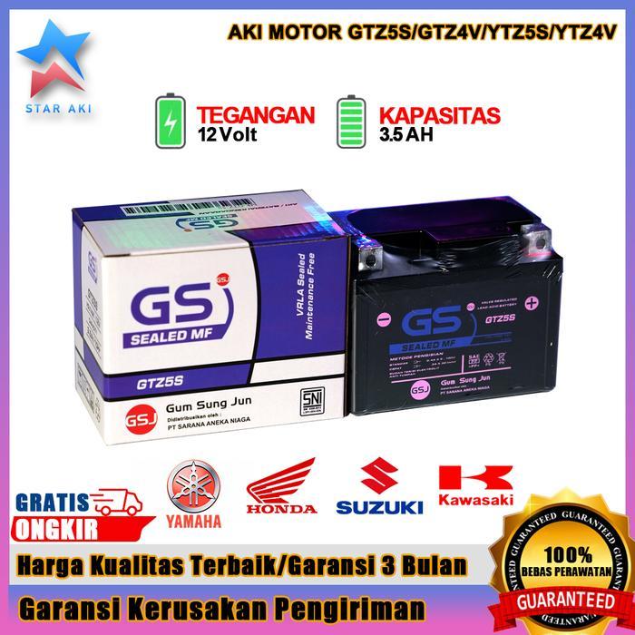 Aki Motor GTZ5S Yamaha Vixion Aki Kering Accu Kering MF GTZ5S