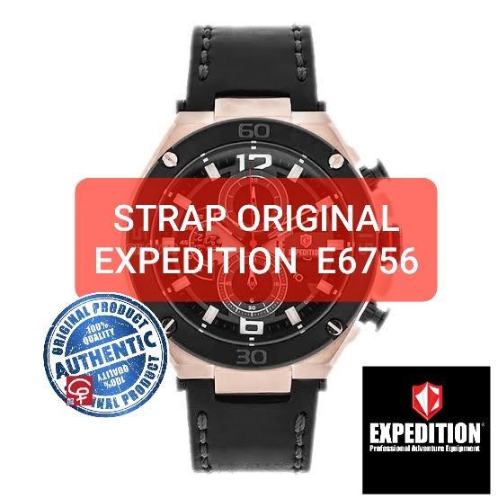TALI JAM TANGAN EXPEDITION E6756 E 6756 ORIGINAL LEATHER STRAP WATCH