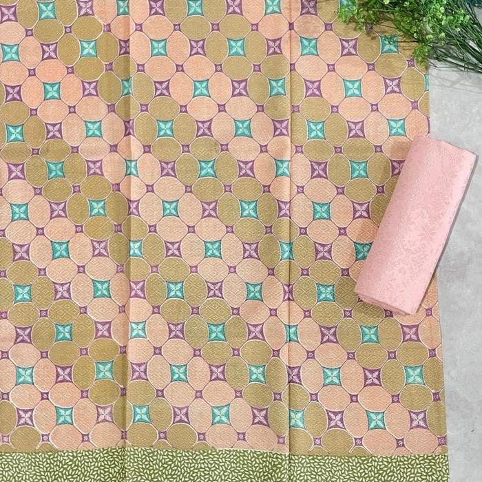 Kain batik doby pastel kawung set doby polos