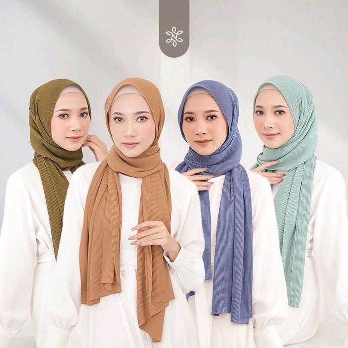 PREMIUM PASMINA FULL PLISKET TANPA GARIS TENGAH HIJAB BY PUTRI (KHUSUS WARNA COKSU) Ceruty Pashmina
