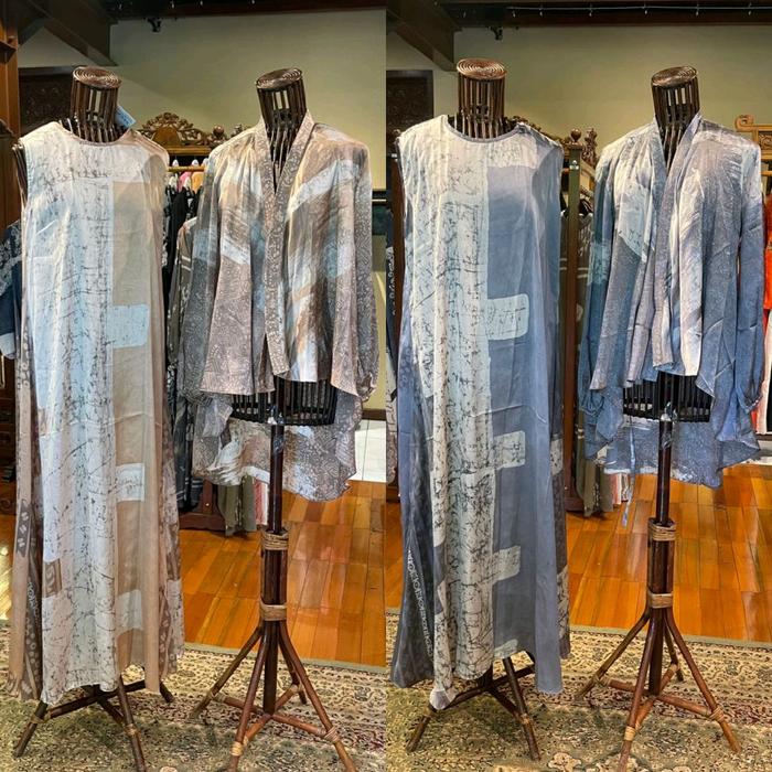 Dena Set Dress + Outer by Dian Pelangi ORIGINAL Setelan Busana Muslim Gamis Long Cardigan Outfit Cer