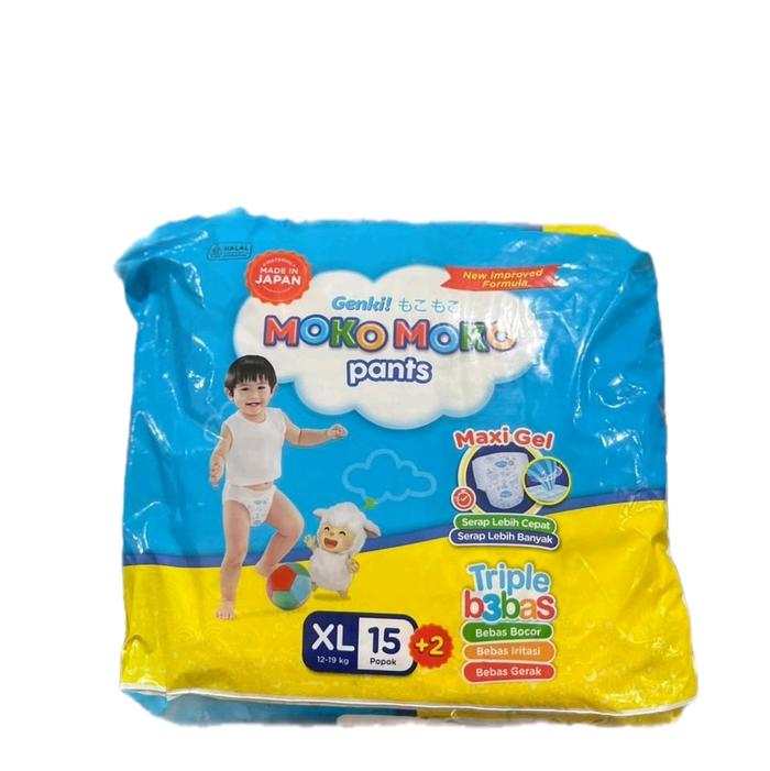 Moko Moko Pants Ukuran XL15 L17 M19 S22 XL26 L28 M32 M34 Genial Maxi Gel Triple B30AS Bebas Bocor Be