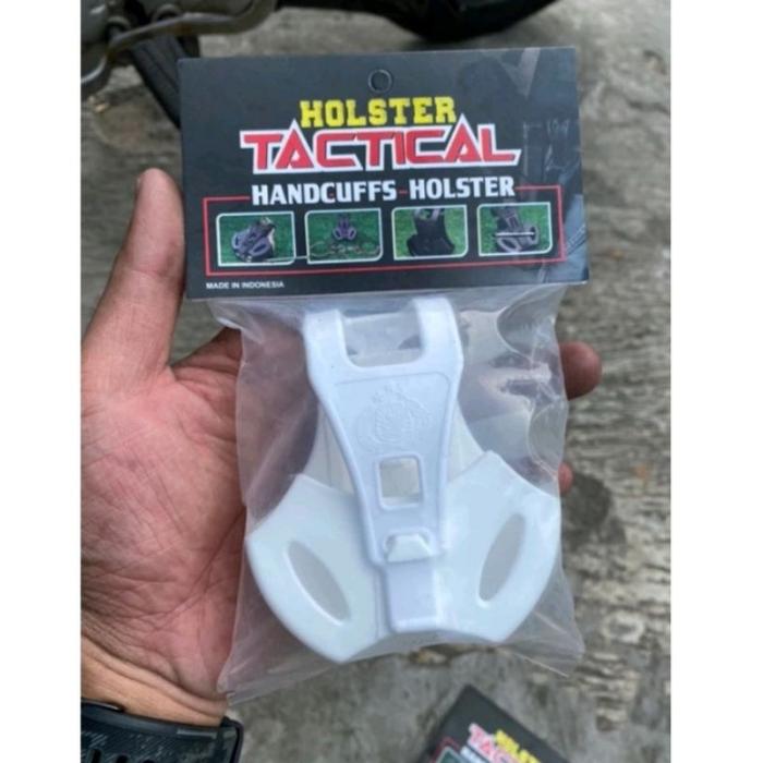 HOLSTER SARUNG BORGOL / TEMPAT BORGOL BESI POLRI PUTIH TACTICAL