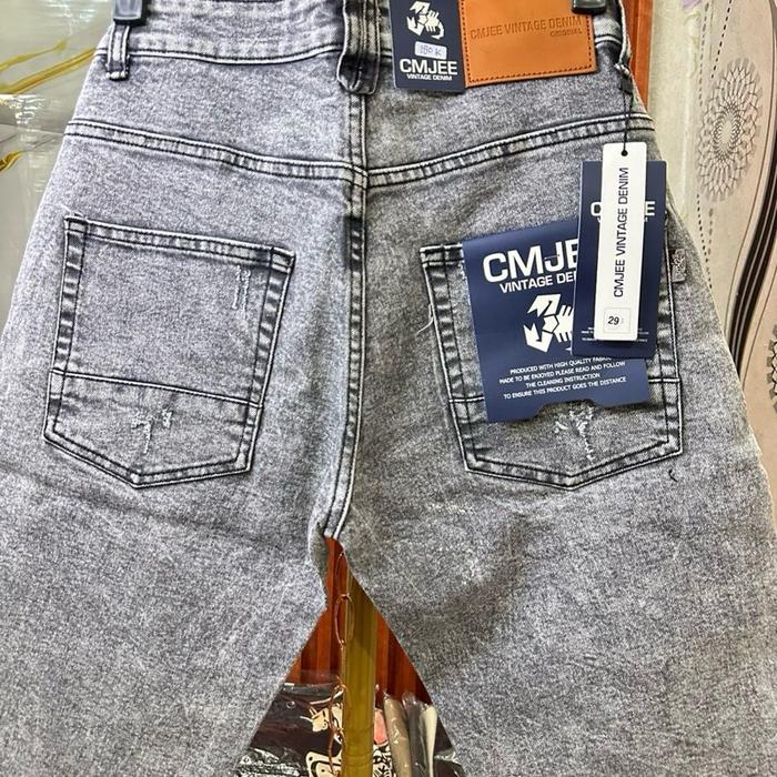 CMJEE Celana Jeans Vintage Denim Pria Model 29 Warna Abu-abu Kualitas Premium