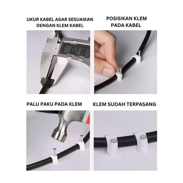 Paku Klem Beton Isi 100pcs 7/ 8/ 9/ 10/ 12 Mm Klem Kabel