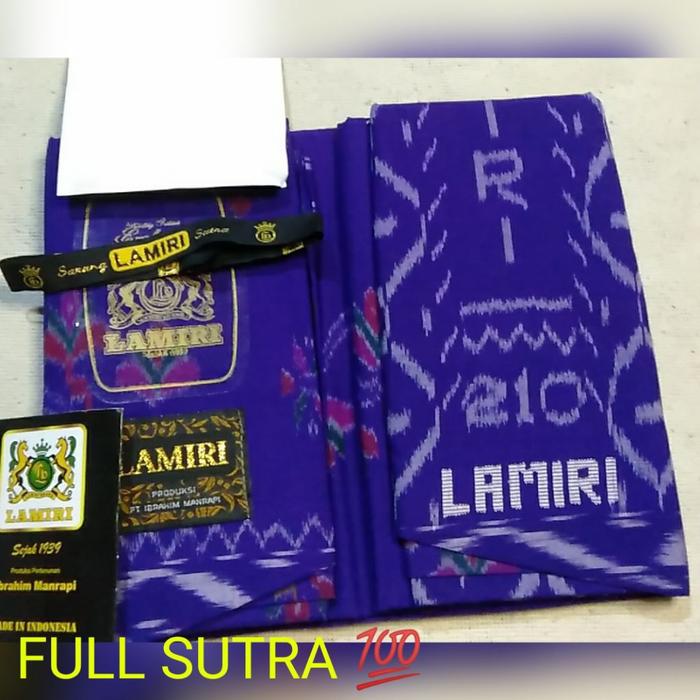PROMO AKHIR BULAN [FULL SUTRA 100%] SARUNG LAMIRI ASLI TERLARIS MST S90 MOTIF KEMBANG KUNING