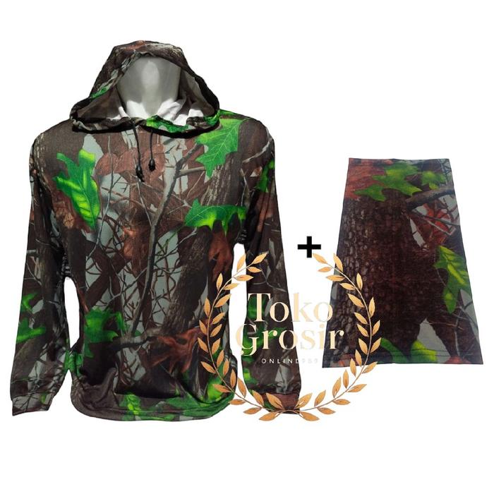 Kaos Hoodie Camo + Baff / Masker