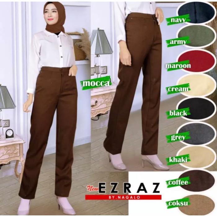 storelly99 CELANA KANTOR PANJANG KANTONG POLOS | CELANA KANTOR WANITA EZRAZ