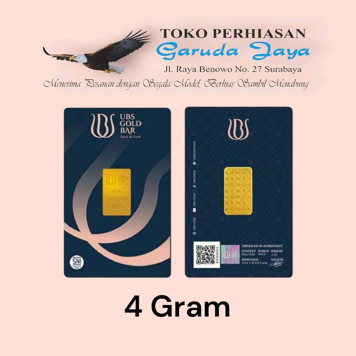 Emas Batangan Logam Mulia UBS (Bukan Antam) Pecahan 4 Gram
