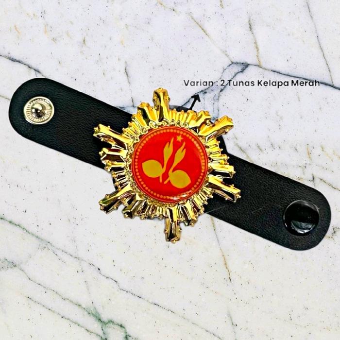 RING HASDUK PRAMUKA WARNA MERAH TUNAS DUA MODEL MATAHARI Variasi 2 Tunas Kelapa Merah