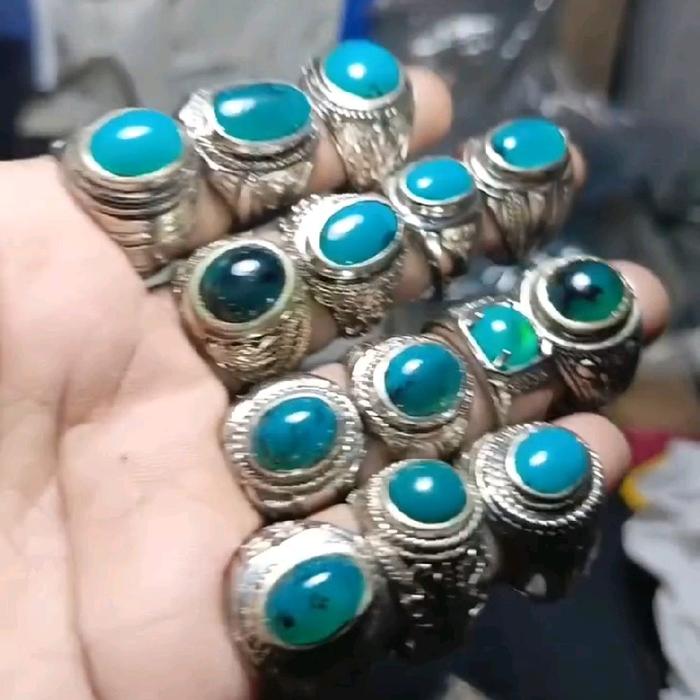 batu Bacan Doko giwang kristal asli bacan ring alpaka super