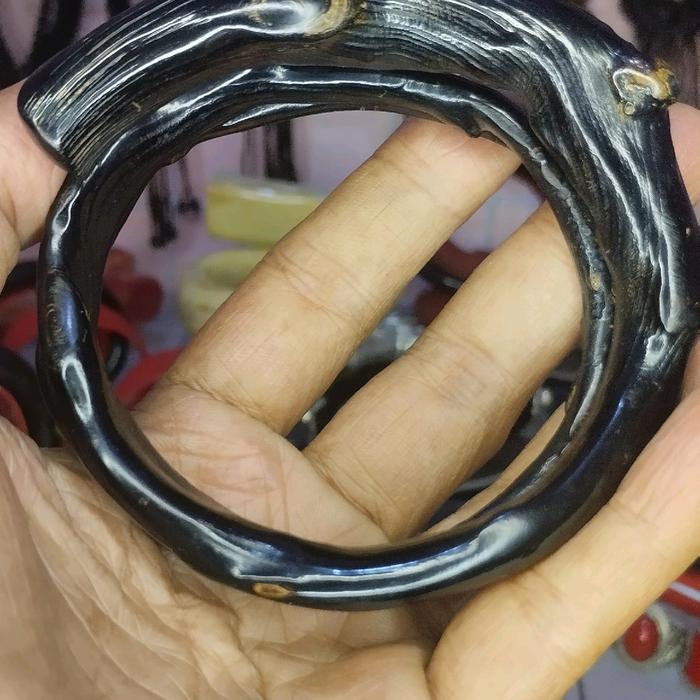 Gelang akar bahar hitam 3 lilit jumbo full serat