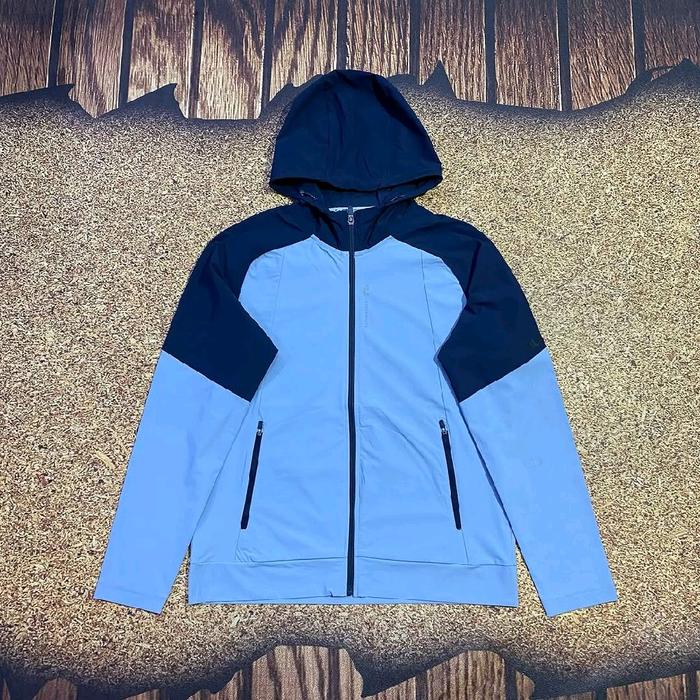 jaket tracktop hoodie FILA PERFORMANCE multi colour kombinasi warna two tone casual size L