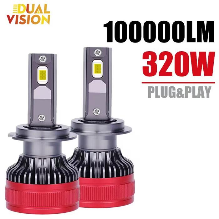 Dualvision H7 LED F5 F5C Car Lights 100000LM LED H4 320W H11 H1 H8 H9