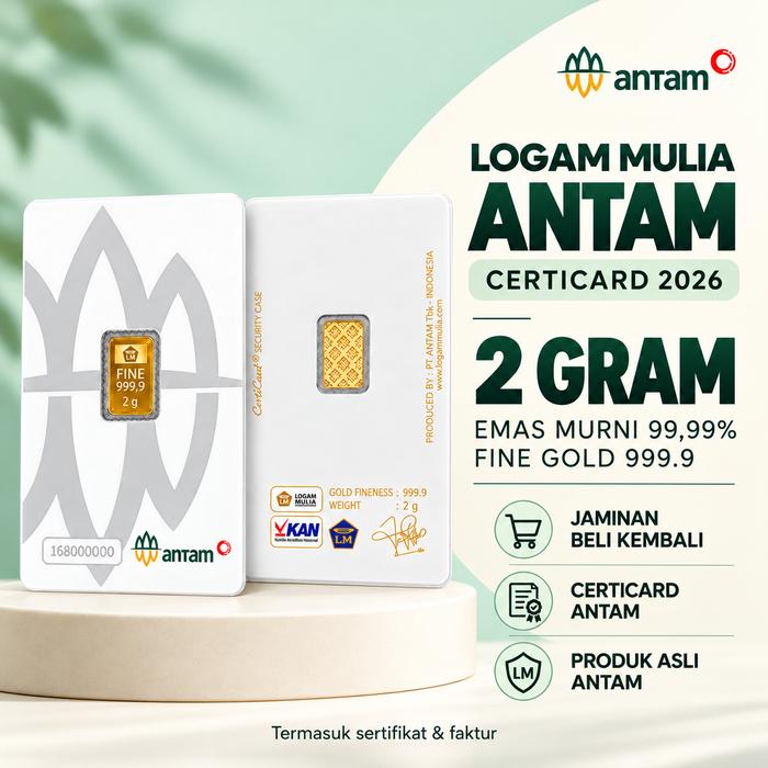 2 GR (GRAM) GOLDBAR/LOGAM MULIA/LM/EMAS BATANGAN ANTAM BERSERTIFIKAT - 2 g Retro