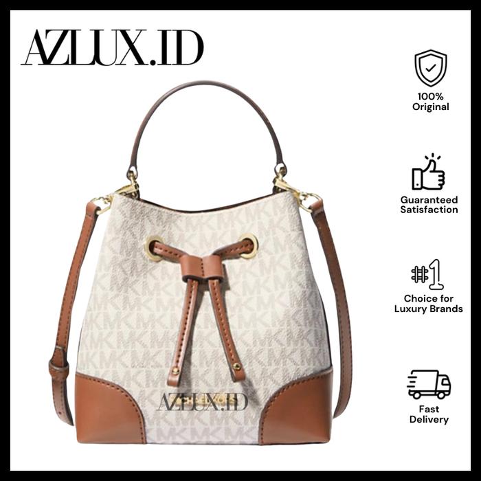 AZLUX MK Mercer Small Logo Bucket Bag Vanilla