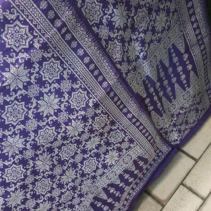SONGKET PALEMBANG MOTIF LEPUS GEBENG ORIGINAL UNGU