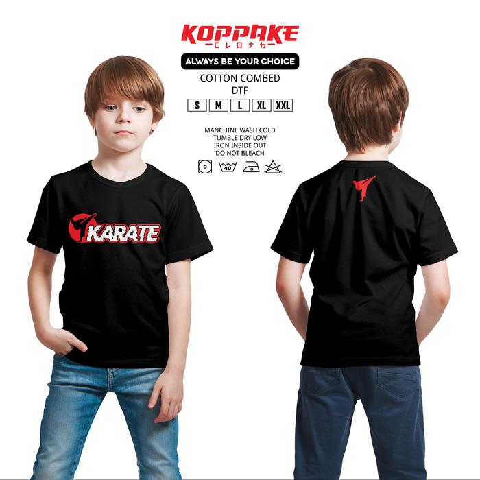 Kaos Anak Karate Fighter Mawashi Geri Lengan Pendek Baju Sport