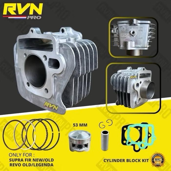 BLOK SEHER BORING PAKET BOREUP BORE UP SUPRA FIT NEW REVO LAMA LEGENDA SUPRA FIT LAMA KFM 53MM 53 RV