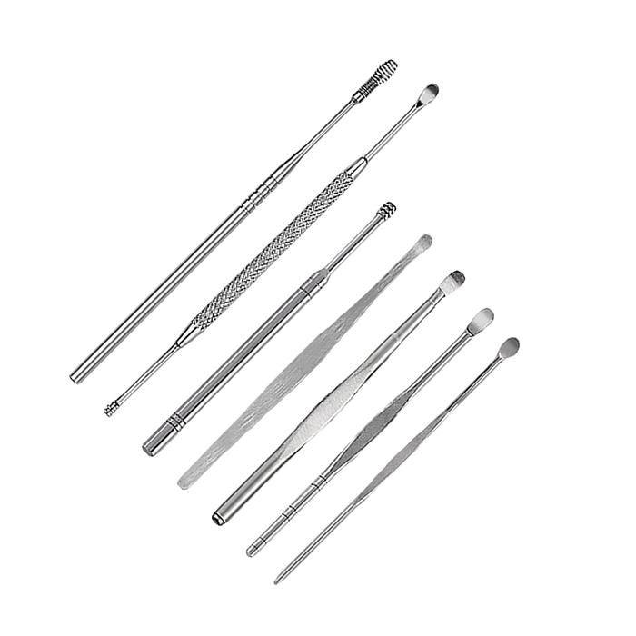 Seven Piece Ear Tool Set Safe Cleaning Tools Care Spring Wax Removal Stainless Steel Cleaner