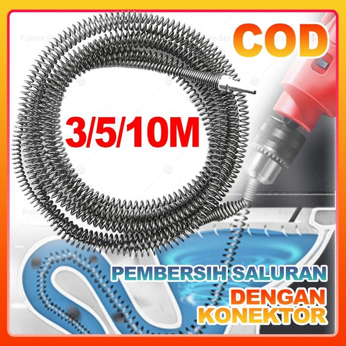 Alat Saluran Jepit Kawat Pembersih Saluran Pipa Mampet 3M 5M 10M Lubang Pipa Wastafel Dapur Kamar Ma