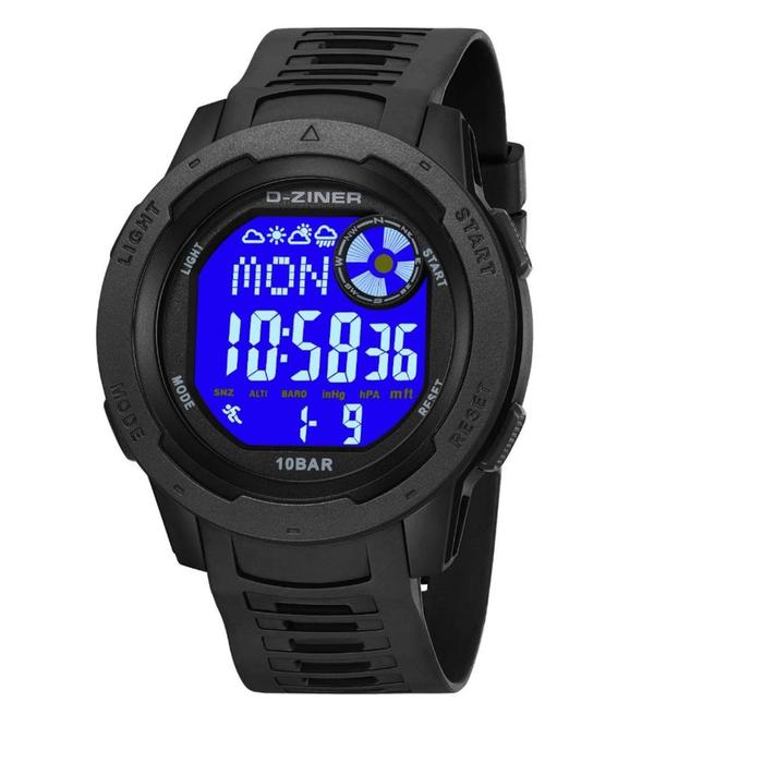 Dziner Jam Tangan Pria Dziner 8351 Rubber Double Time Water Resistant 3 ATM Watches