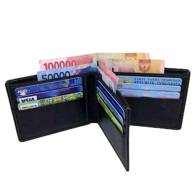 Dompet Kulit Pria Model 3Dimensi 100% Asli Grade A dengan 18 Slot Penyimpanan - Kartu, Cowok jims ho