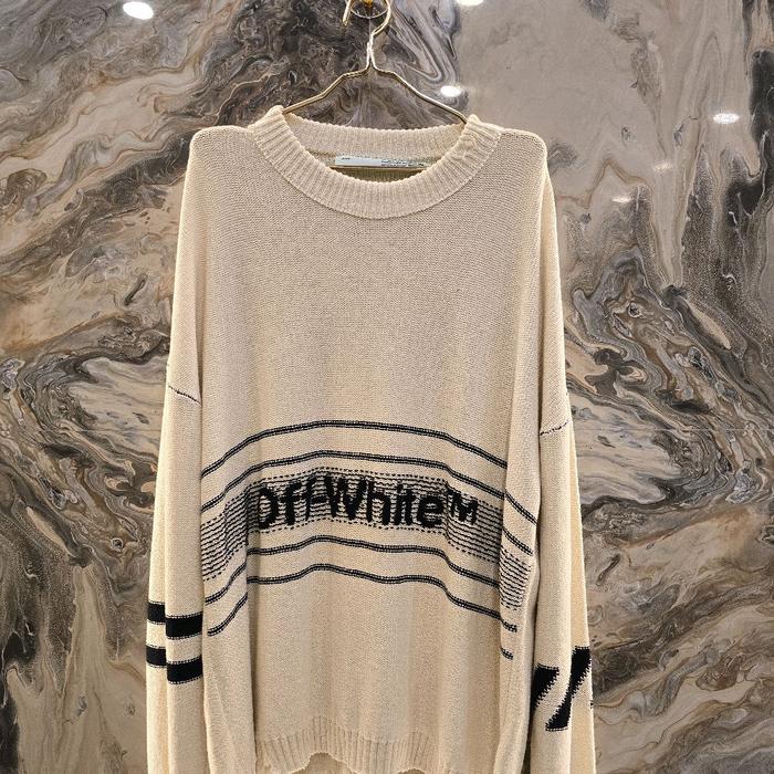 OFF WHITE COTTON CREWNECK BROKEN WHITE ORIGINAL
