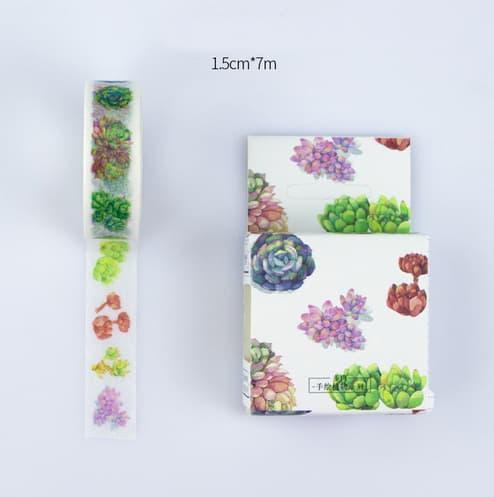 Kawaii Succulent C Masking Washi Tape - Selotip Solasi Motif Lucu