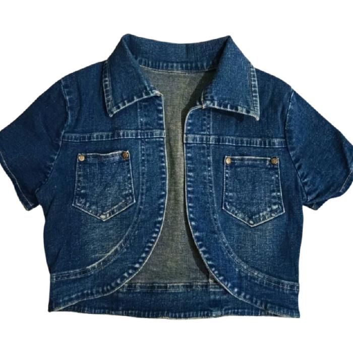 Preloved/thrift/second brand lokal jaket denim anak perempuan tanpa kancing