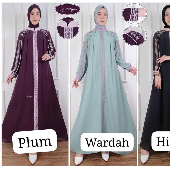 SET GAMIS LAROSA ORIGINAL 05.114 / GAMIS SET HIJAB LAROSA BORDIR / DRESS LAROSA BORDIR SET KERUDU