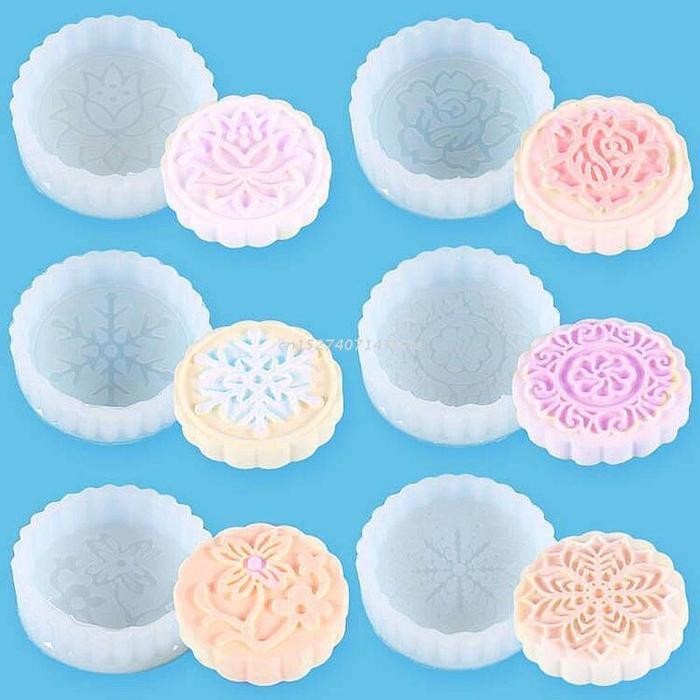Silicone Mooncake Moulds Flowers Shaped Mooncake Decorating Tools