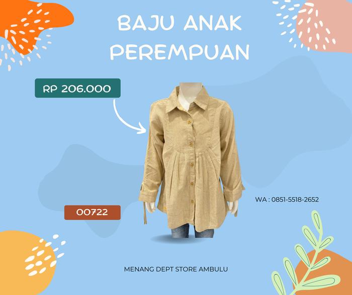 BAJU ANAK PEREMPUAN SALUR COKLAT CARDINAL II 00722