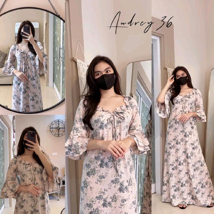 Daster Arab Gamis Muslim Wanita Dewasa Audrey by Fairuz - Ld 110 cm, PB 140 cm