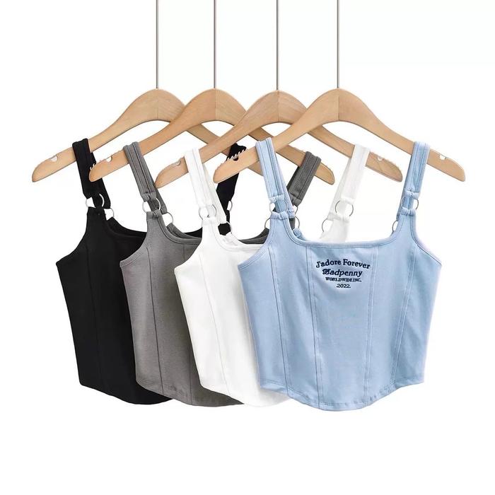 Atasan Rajut Knit Tank Top Wanita Jadore Crop Top