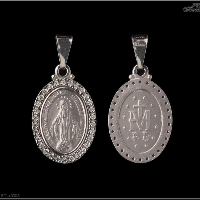 Liontin Medali Wasiat / Miracolosa Oval Silver925 Italy Toko Rohani Katolik