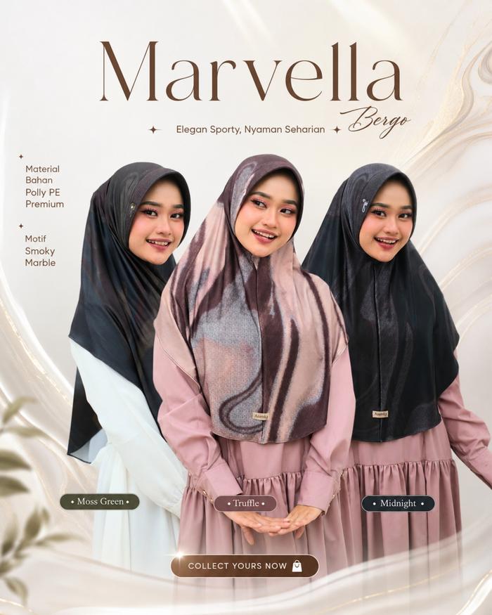 Azamka [PRE-ORDER] - Marvella Series - Hijab Instan & Pashmina Motif Abstrak Premium - [STAY TUNED]