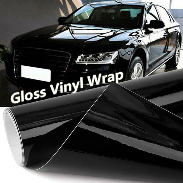 1 Roll 150Cm Ultra Gloss Piano Hitam Vinyl Wrap Film Stiker Glossy
