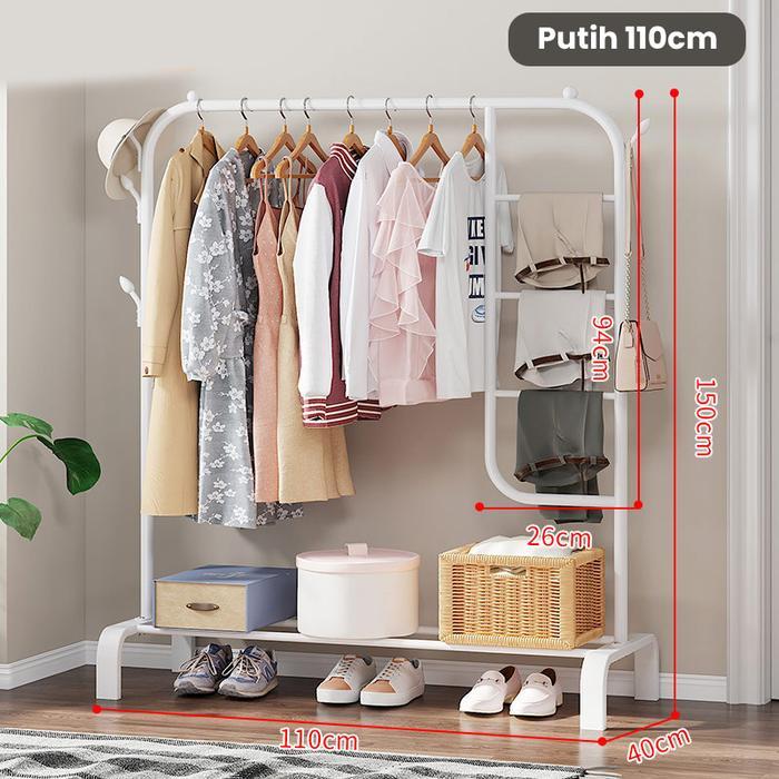 Dejavu Rak Baju Gantung Stand Hanger Tempat Tas Topi Serbaguna HSH107