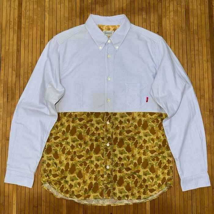 COVERNAT STREETWEAR KOREA MIX ARMY MILITARY LONG SLEEVE OXFORD SHIRT Thisisneverthat life work have 