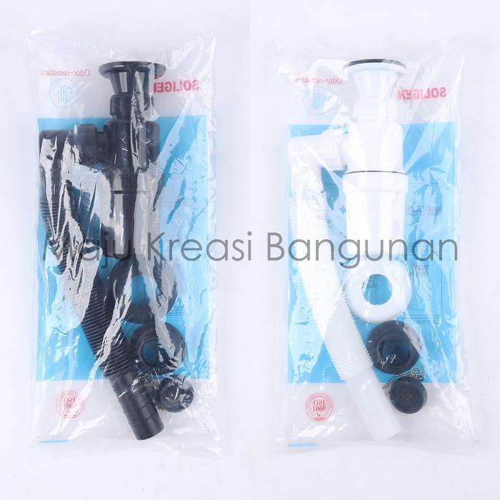 Sifon Botol Fleksibel PVC Soligen D1W D1B Selang Wastafel Tarik Afur