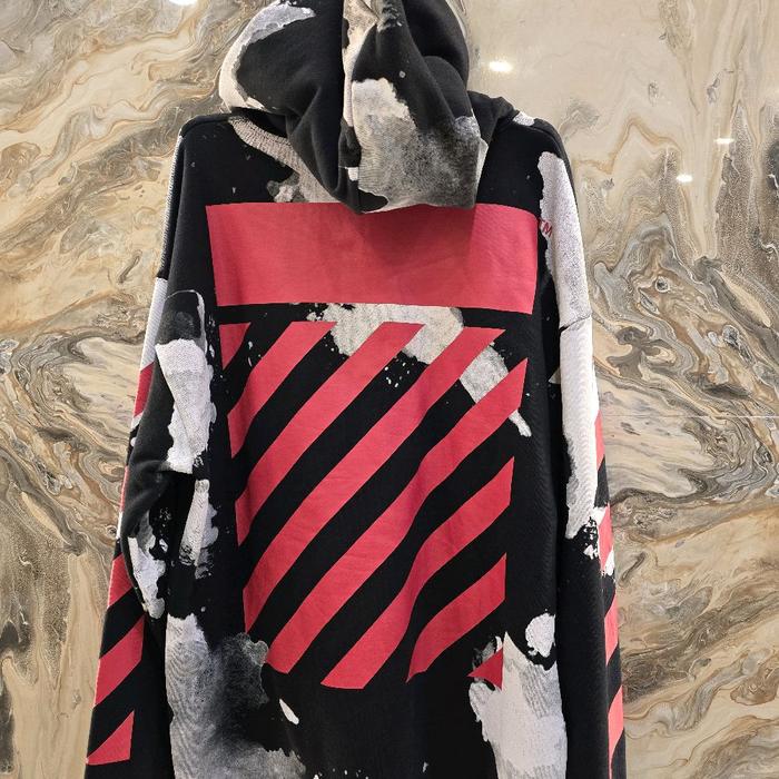 OFF WHITE LIQUID SPOTS HOODIE ZIPPER GOOD CONDITION LIKE NEW ORIGINAL