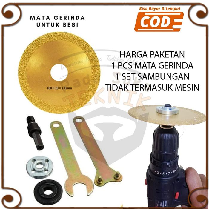sambungan bor jadi mesin gerinda + mata gerinda pemotong khusus besi baja rebar
