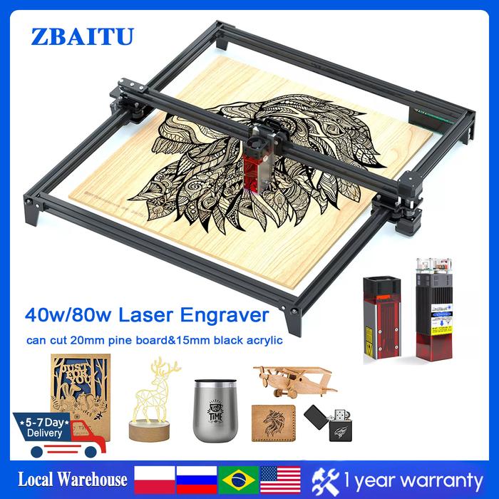 ZBAITU Woodworking Laser Engraver 80W Laser Module CNC DIY Wood