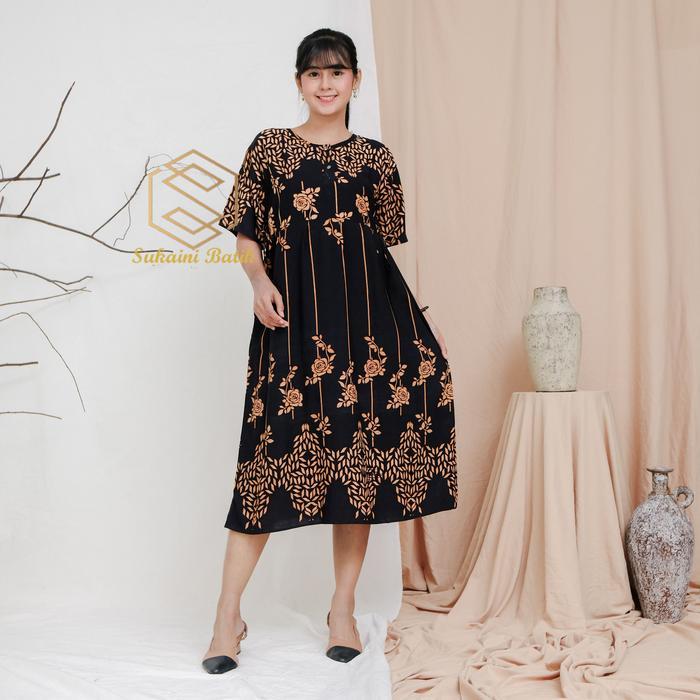 Sukaini Batik Daster Chibi Homedress Batik Rayon Wanita Busui Resleting Standar & Jumbo Adem Nyaman 