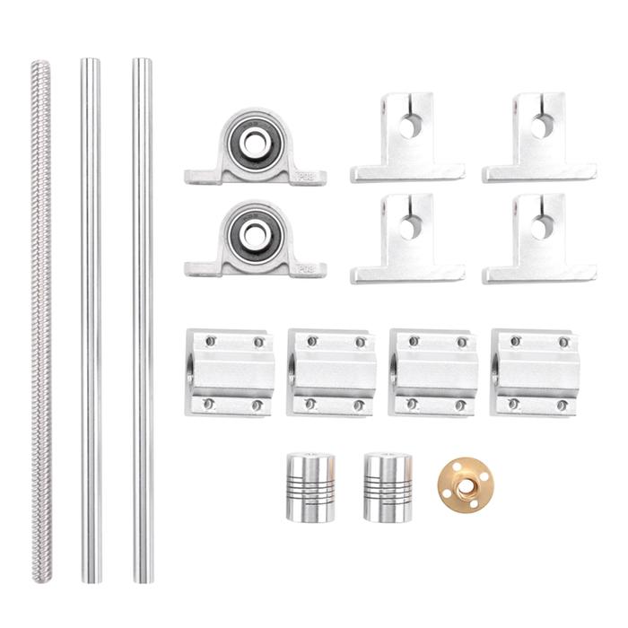 15Pcs 200Mm Optical Axis Guide Bearing Housings Aluminum Rail Shaft Lead Screw Rod Slide Bushing Sha